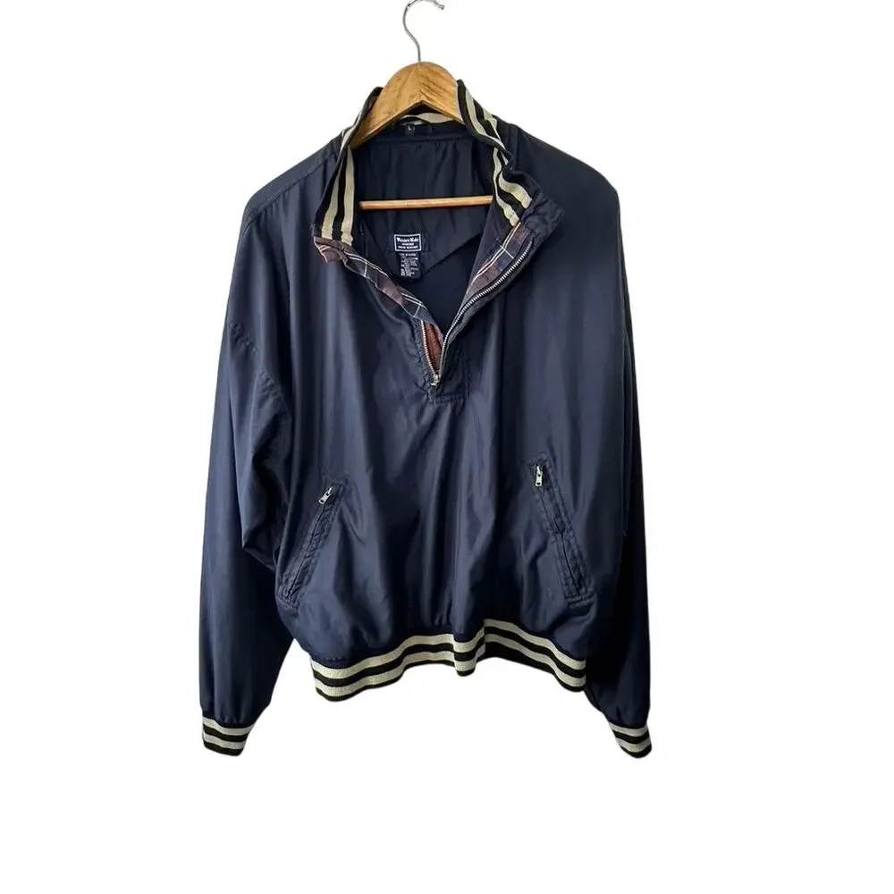 Vintage Winner Mate Microfiber Navy Blue 1/4 Zip Pullover Jacket Men's Large